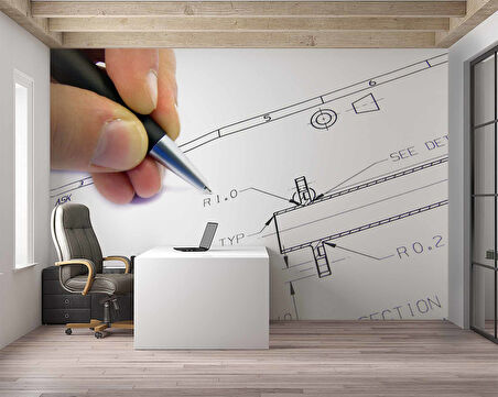 Proje Çizim Gayrimenkul Emlak ve Gayrimenkul Duvar Kağıdı Baskı