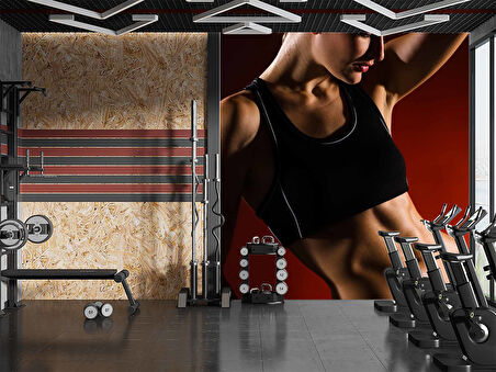 Kadın Fitness Spor Salonu için Duvar Kağıdı