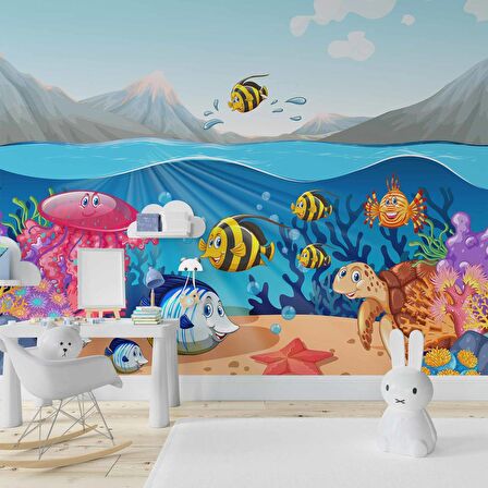 Deniz Altı Balık Duvar Kağıdı Baskı