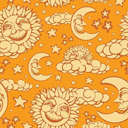 Güneş-Ay Çocuk Odası Duvar Kağıdı Baskı