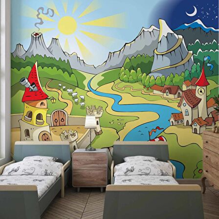 Masal Şehri Çocuk Odası Duvar Kağıdı Baskı