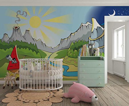 Masal Şehri Çocuk Odası Duvar Kağıdı Baskı