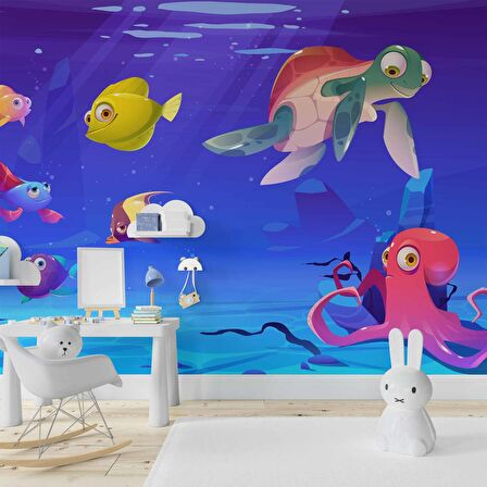 Su Altı Dünyası Çocuk Duvar Duvar Kağıdı Baskı