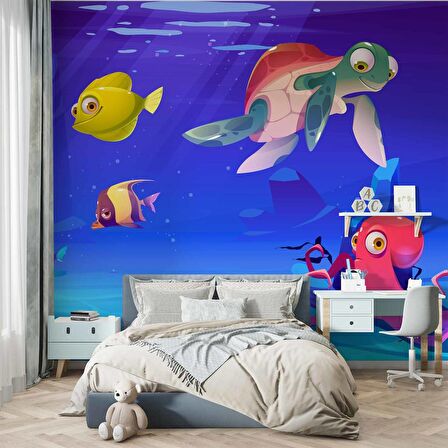 Su Altı Dünyası Çocuk Duvar Duvar Kağıdı Baskı