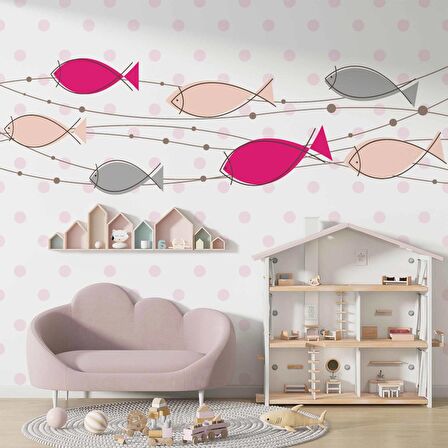 Balıklı Çocuk Odası Duvar Kağıdı Baskı