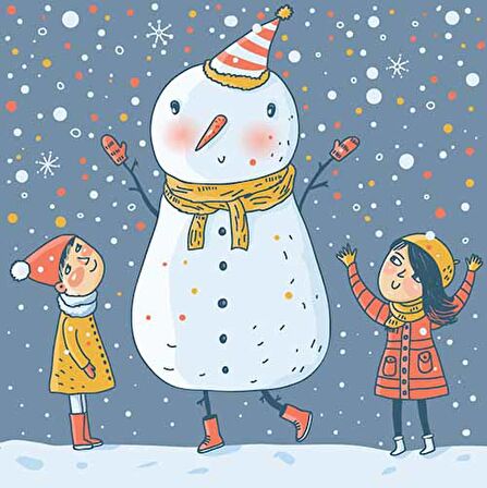 Kardan Adam Çocuk Odası Duvar Kağıdı Baskı