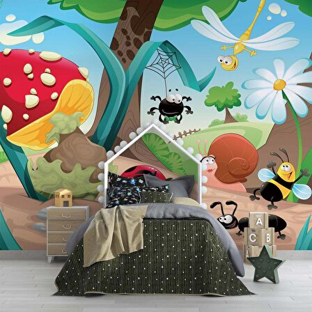 Minik Hayvanlar Çocuk Odası Duvar Kağıdı Baskı