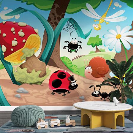 Minik Hayvanlar Çocuk Odası Duvar Kağıdı Baskı