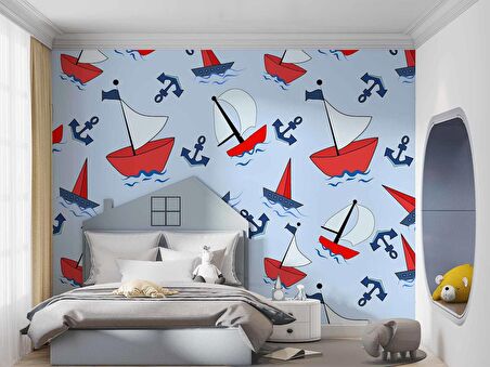 Denizci Çocuk Odası Duvar Kağıdı Baskı