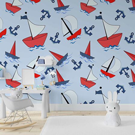 Denizci Çocuk Odası Duvar Kağıdı Baskı