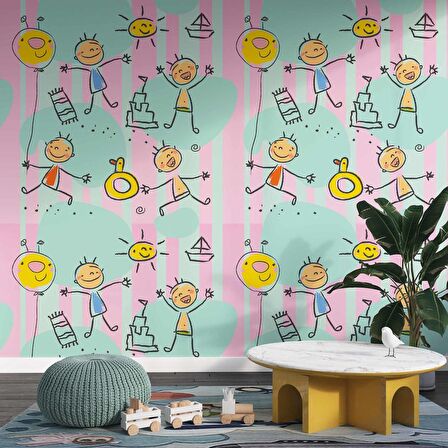 Tatil Çocuk Çocuk Odası Duvar Kağıdı Baskı