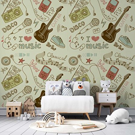 Müzik Çocuk Odası Duvar Kağıdı Baskı