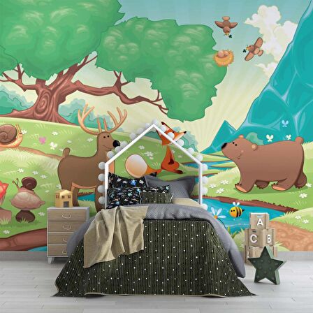 Nehir Manzaralı Çocuk Çocuk Odası Duvar Kağıdı Baskı