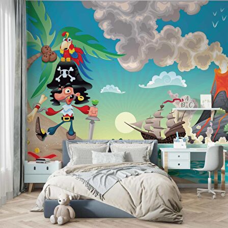 Korsan Adası Çocuk Odası Duvar Kağıdı Baskı