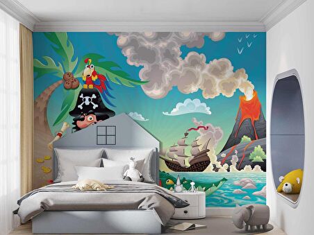 Korsan Adası Çocuk Odası Duvar Kağıdı Baskı
