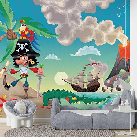 Korsan Adası Çocuk Odası Duvar Kağıdı Baskı