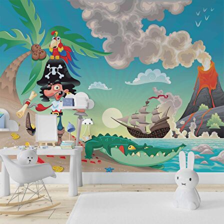 Korsan Adası Çocuk Odası Duvar Kağıdı Baskı