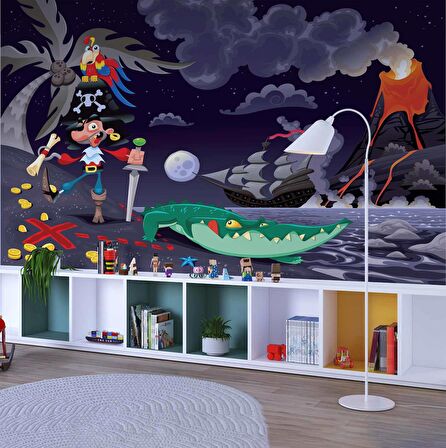 Korsan Adası Gece Çocuk Odası Duvar Kağıdı Baskı