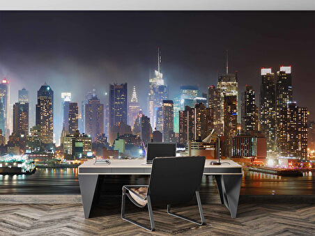 Gece New York Manzarası Duvar Kağıdı