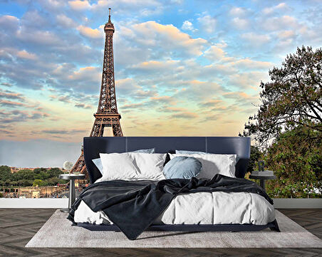 Fransa Paris Eyfel Kulesi Manzarası Duvar Kağıdı Baskı