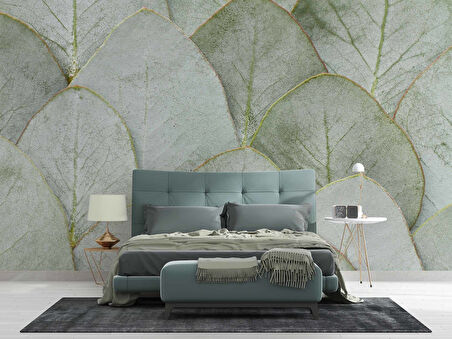 Büyük Yaprak Desenli Duvar Kağıdı