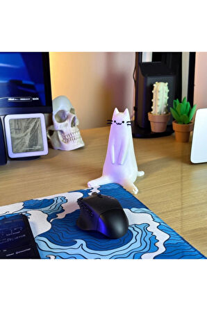 Minimalist Kedi Figürü – 3D Yazıcı Baskı Dekoratif Obje (16 cm)