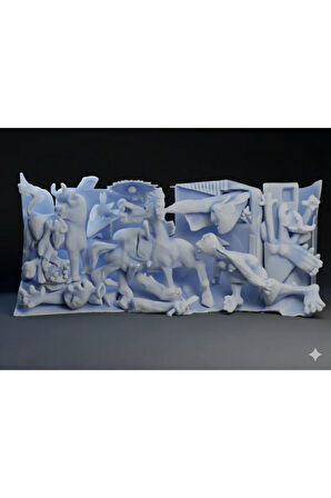 Picasso Guernica 3D Baskı Heykel | Tarihi Sanat Eseri Minyatür Dekoratif Obje