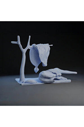 Eriyip Duran Zaman: Dalí'nin Belleğin Azmi 3D Baskı Heykel Dekoru - Beyaz