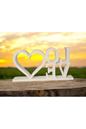 Aşkın Simgesi: Kalp ve LOVE 3D Baskı Masaüstü Dekoratif Obje