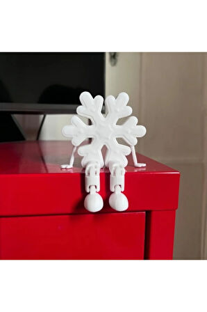 Sallanan Bacaklı Sevimli Kar Tanesi Figürü - Şık Masa/Raf Dekoru 2 adet