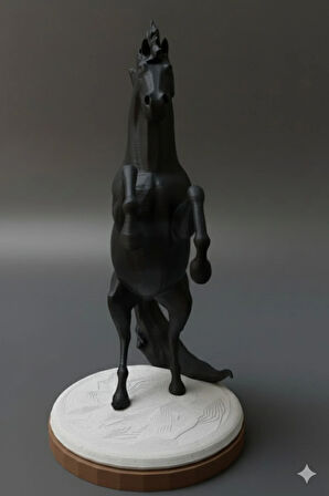 Ateşli Rüzgar | Şahlanan At Heykeli - 21 cm Özel 3D Baskı Sanatı (PLA)