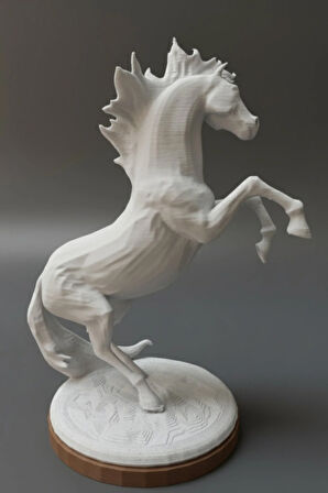 Ateşli Rüzgar | Şahlanan At Heykeli - 21 cm Özel 3D Baskı Sanatı (PLA)