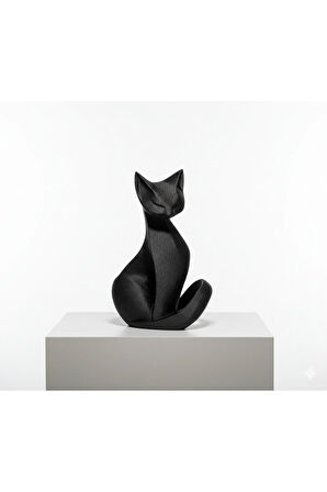 Zarif Kedi - Minimalist Heykel - 11 cm - 3D Baskı