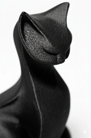 Zarif Kedi - Minimalist Heykel - 11 cm - 3D Baskı