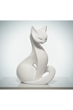 Zarif Kedi - Minimalist Heykel - 11 cm - 3D Baskı