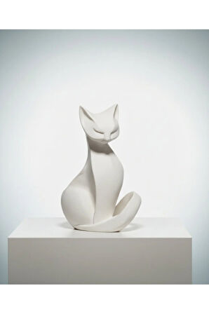 Zarif Kedi - Minimalist Heykel - 11 cm - 3D Baskı