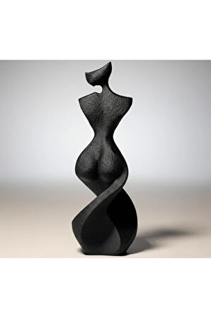 Twist Kadın Figürü Heykeli | Modern Minimalist 3D Baskı Sanat Objesi (12 cm)