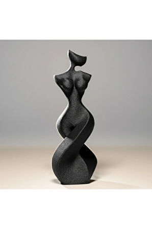 Twist Kadın Figürü Heykeli | Modern Minimalist 3D Baskı Sanat Objesi (12 cm)