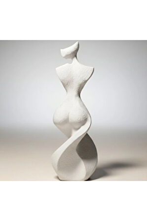 Twist Kadın Figürü Heykeli | Modern Minimalist 3D Baskı Sanat Objesi (12 cm)