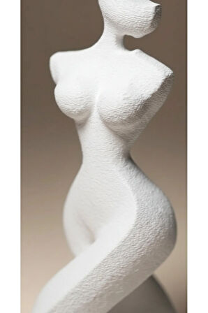 Twist Kadın Figürü Heykeli | Modern Minimalist 3D Baskı Sanat Objesi (12 cm)