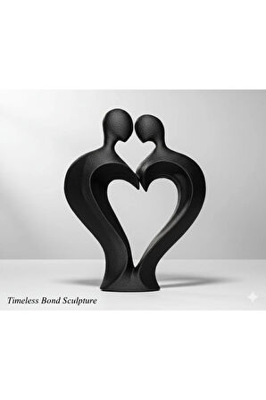 Minimalist Aşk Temalı Sonsuz Bağ Heykeli - 11 cm / 3D Yazıcı Baskısı
