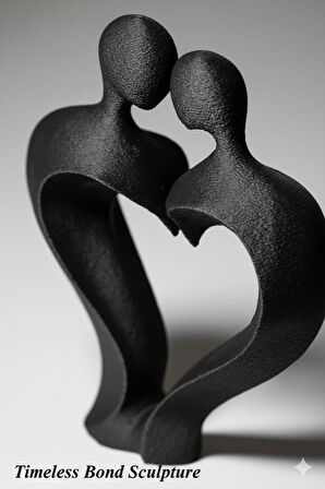 Minimalist Aşk Temalı Sonsuz Bağ Heykeli - 11 cm / 3D Yazıcı Baskısı