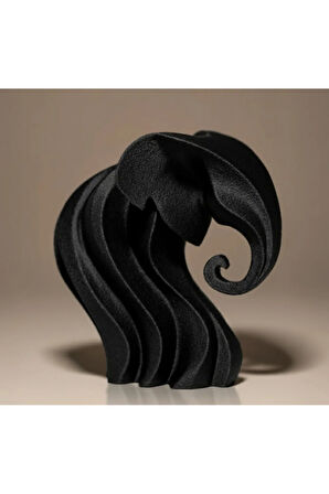 Modern Dalgalı Fil Heykeli (11 cm) | Minimalist Ev Dekorasyonu | PLA Malzeme.3D Baskı