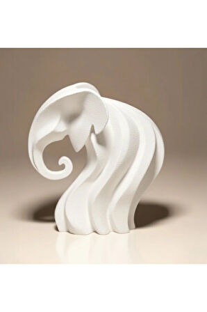 Modern Dalgalı Fil Heykeli (11 cm) | Minimalist Ev Dekorasyonu | PLA Malzeme.3D Baskı