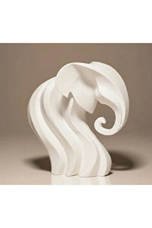 Modern Dalgalı Fil Heykeli (11 cm) | Minimalist Ev Dekorasyonu | PLA Malzeme.3D Baskı