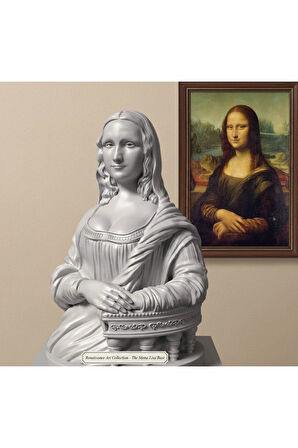Rönesans'ın Gizemi: Mona Lisa Büstü 3D Baskı Heykel (16x15x23 cm)