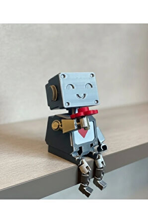 Sevimli Robot Masaüstü Figürü 10 cm 3D Baskı - Kalbinizi Çalmaya Geliyor!
