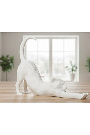 Esneyen Kedi Heykelciği | 3D Baskı - PLA Malzeme | Ev Dekorasyonu