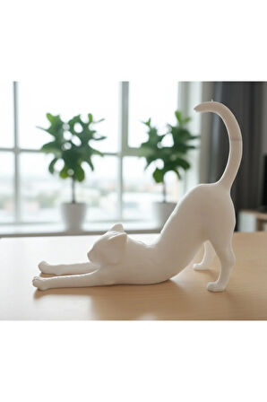Esneyen Kedi Heykelciği | 3D Baskı - PLA Malzeme | Ev Dekorasyonu