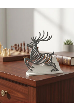 Zarif Geyik Dağ Formunda 3D Baskı Dekoratif Heykel - 16 cm